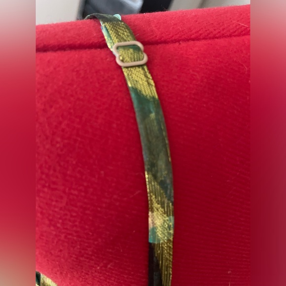 VTG Oleg Cassini NWT Leopard Floral Metallic Empire Waist Maxi Sundress - Picture 12 of 16